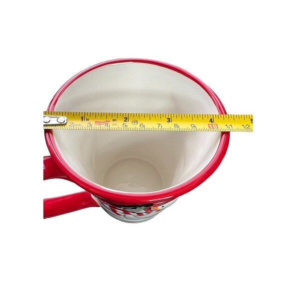 2 St. Nicholas Square Tree Lot Coffee Mug Cups Snowman Christmas 3D With Lids - Picture 7 of 9